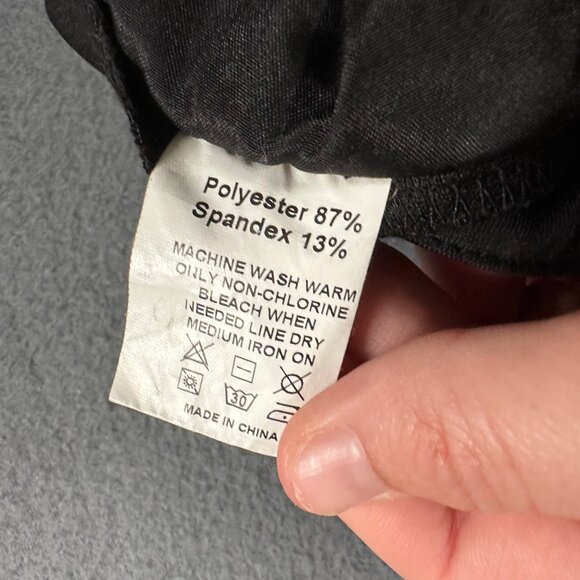 Bamans Womens Small Black Straight Leg Casual Dress Pants Pockets Stretch - Picture 6 of 9